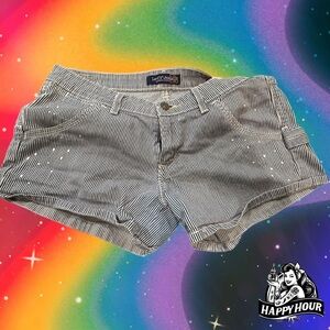 Levi's Jean Shorts Womens 9 Blue & White Denim Pin Striped
